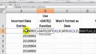 Use Text to Columns in Excel to Correct Date Entries