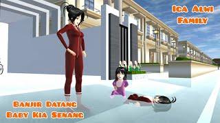 Banjir Datang Baby Kia Senang | Ica Alwi Family Vlog | Drama Sakura School Simulator