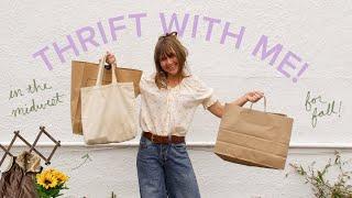 THRIFT WITH ME IN THE MIDWEST!  Fall clothes, home decor + MORE! (no misses in this haul!)