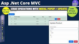 CRUD Operations Using Modal Popup in ASP.NET Core MVC | CRUD Application with ASP.NET Core - Update