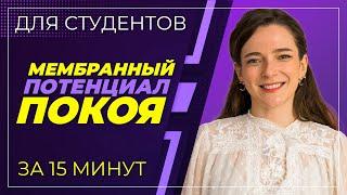 МЕМБРАННЫЙ ПОТЕНЦИАЛ ПОКОЯ: формирование, роль калиевых каналов, равновесный потенциал || СТУДЕНТАМ