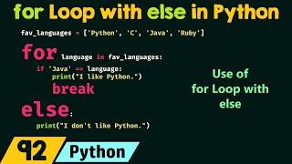 for Loop with else in Python