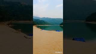 wahrilang beach and the view of Ranikor from Mawshun south west khasi hills Meghalaya India