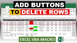 Add Buttons To Delete Rows Excel VBA Macro