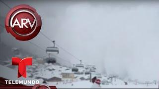 El dueño de una cabaña graba una avalancha en Italia | Al Rojo Vivo | Telemundo