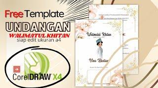 Undangan walimatul khitan format cdr /free template undangan custom #cdrx4