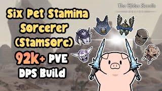 ESO Six Pet Stamina Sorcerer (StamSorc) 92k+ PVE DPS Build!