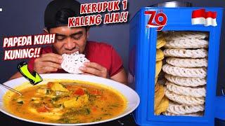 CHALLENGE MAKAN 31 KERUPUK + PAPEDA KUAH KUNING KHAS PAPUA!