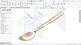 Solidworks Surface Tutorial | How to make Spoon  in Solidworks