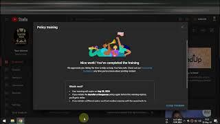 Remove 90 days youtube warning by taking a policy training