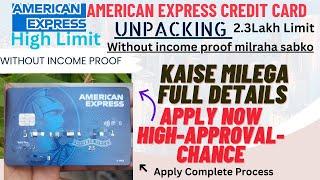 American express Smart earn Credit card live apply process & unpacking without income proof #Amex