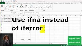 Why Use ifna instead of iferror in Excel