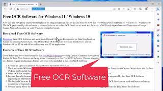 Free OCR Software for Windows 11 or Windows 10