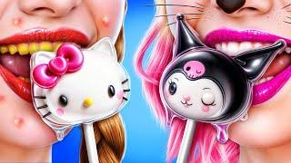 Kuromi vs Hello Kitty! How to Become Hello Kitty! Wednesday and Enid Extreme Glow Up!