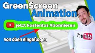 Greenscreen Abonnieren Button von Oben eingeflogen (Kostenlos, Free, Gratis) abo Animation FREE