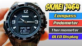 SKMEI 1464 OLED DISPLAY - UNBOXING, REVIEW, FULL SETUP COMPASS THERMOMETER PEDOMETER