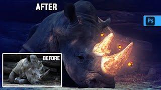 Fantasy Rhino Glow Effect Photoshop Tutorial | Glowing Effect