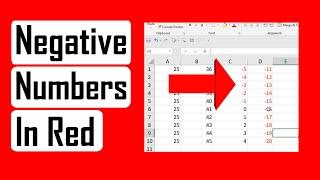 How To Highlight All Negative Numbers In Red In Excel