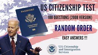 2022 - 100 Civics Questions (2008 version) for the US Citizenship  interview Test for naturalisation