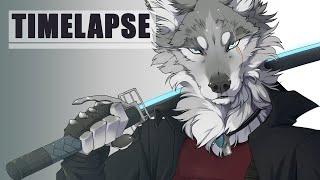 [ Timelapse 50 ] Danze – furry wolf speedpaint