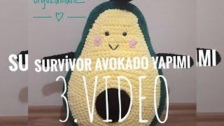 SURVİVOR AVOKADO KIRLENT YASTIK (AMİGURUMİ ) YAPIMI  3. VİDEO CROCHET AVOCADO