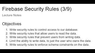 3-9 Firebase Security Rules