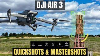 Create PRO DJI Air 3 Video -  Quickshots + Mastershots Tutorial for Beginners!