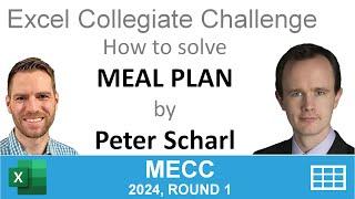 Excel collegiate challenge - test solve of Meal Plan by Peter Scharl