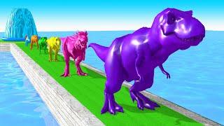 Paint Animals Dinosaur T Rex Herbivores and Carnivores Dinosaurs Fountain Crossing Animal Cartoon