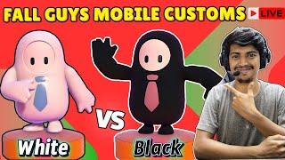 Fall GuysWHITE VS BLACK COLOUR  Leaderboard customs Live  | #fallguys #fallguyslive #shortslive