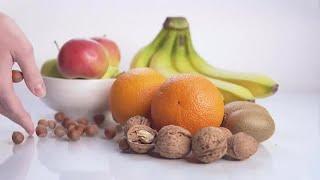 Fruits And Nuts On Table Stock Video