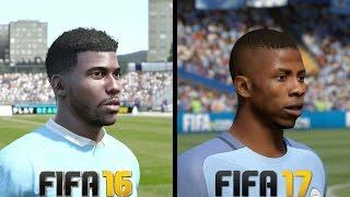 FIFA 17 vs FIFA 16 Manchester City Faces Comparison