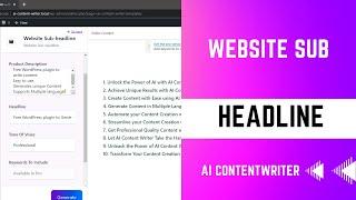 How to Create Website Sub headline using WP AI Content Writer