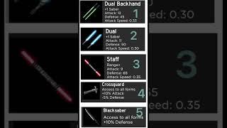 Top 5 light sabers for grinding kills in saber showdown #short #roblox