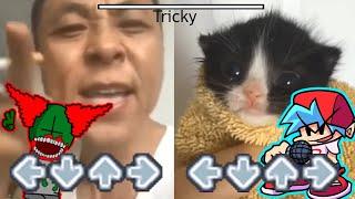 FNF Tricky Mod BUT its ANGRY Asian Man YELLING At Towel Kitten?! - Friday Night Funkin - Madness