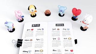 BT21 for 2021 bullet journal setup | plan with me