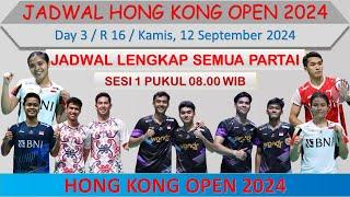 Jadwal Hong Kong Open 2024 Hari Ini │ Day 3 / R 16 │ 9 Wakil Indonesia di Babak 16 Besar Day 3 │