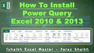 How To Install Power Query For Excel 2010 & 2013
