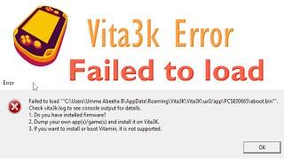 How to fix Vita3k Error Failed to Load