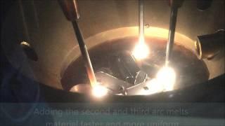 Melting of Molybdenum with an arc melting furnace