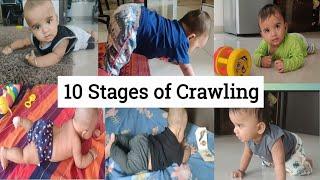 10 Stages of Crawling/baby Milestone/Different Techniques/baby crawl (6 to 9 months Development)