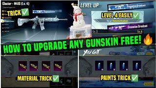 FREE M416 GLACIER SKIN UPGRADE 2024/ HOW TO UPGRADE M416 GLACIER / BGMI FREE MATERIAL & PAINT TRICK