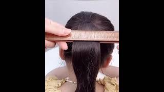 Easy hair bun hair tutorial for girl hair style 2021 tiktokhair favhair tool