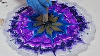 Resin Bloom Bowl | Purple, Blue, and Gold