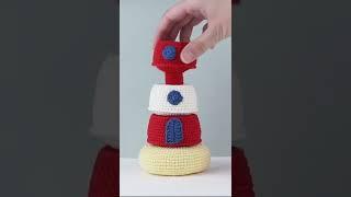 Маяк-стекер крючком мастер-класс #short Lighthouse stacker crochet pattern