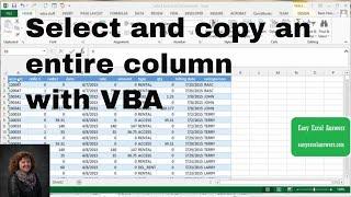How to select and copy an entire column with VBA in Excel