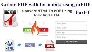 Create PDF with form data using mPDF library in PHP | Simple Example 