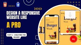 Simple Responsive Website | HTML CSS | Part 1 - Header