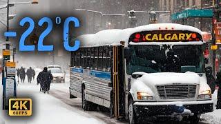 [4K] Downtown Calgary -22C: A Chilly Walking Tour through @insiderstravel #4kwalkingtour #snow