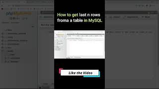 How to fetch last n Rows from a table in MySQL || MySQL database || CSEtutorials